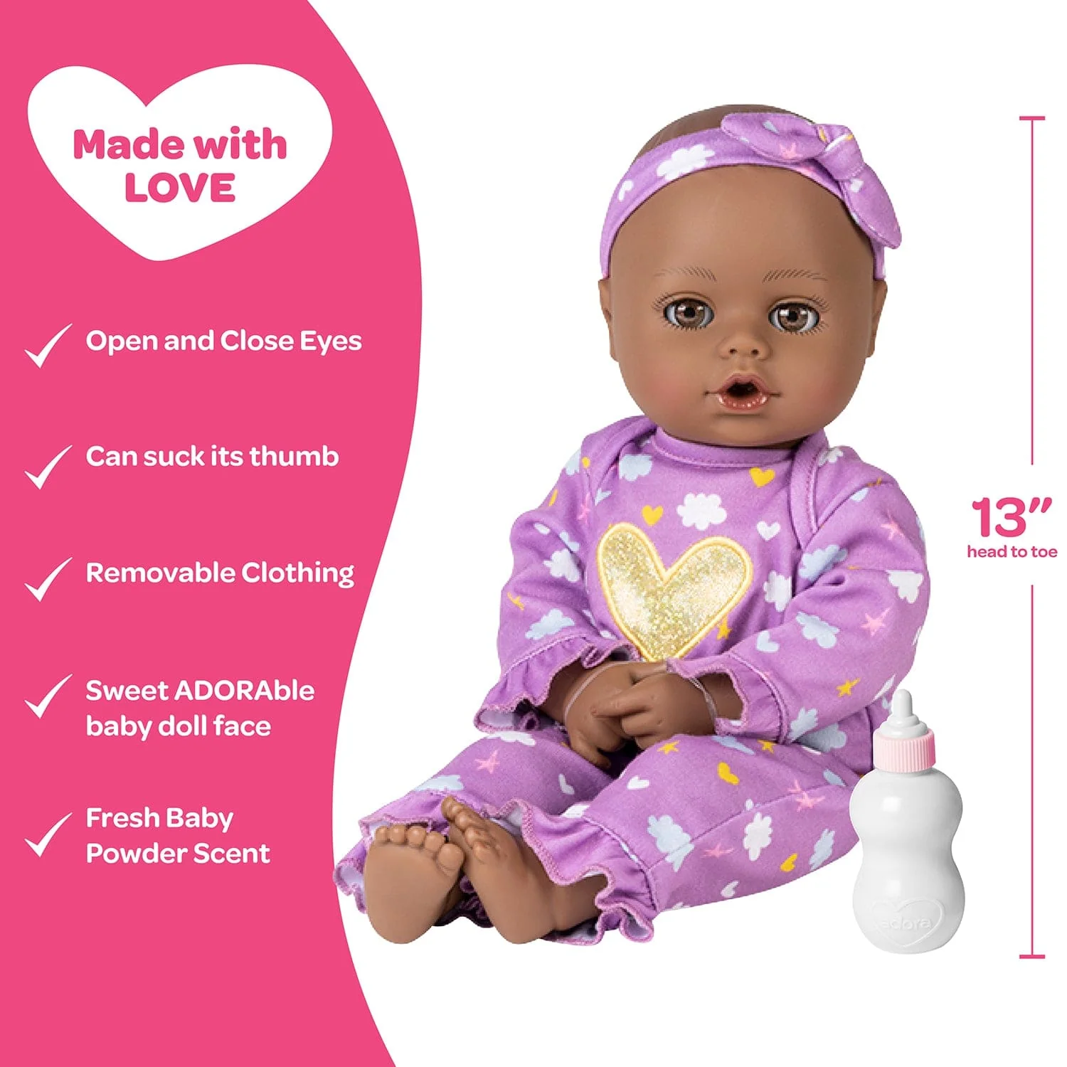 Adora PlayTime Purple Dreams Baby Doll, Doll Clothes & Accessories Set - Image 4