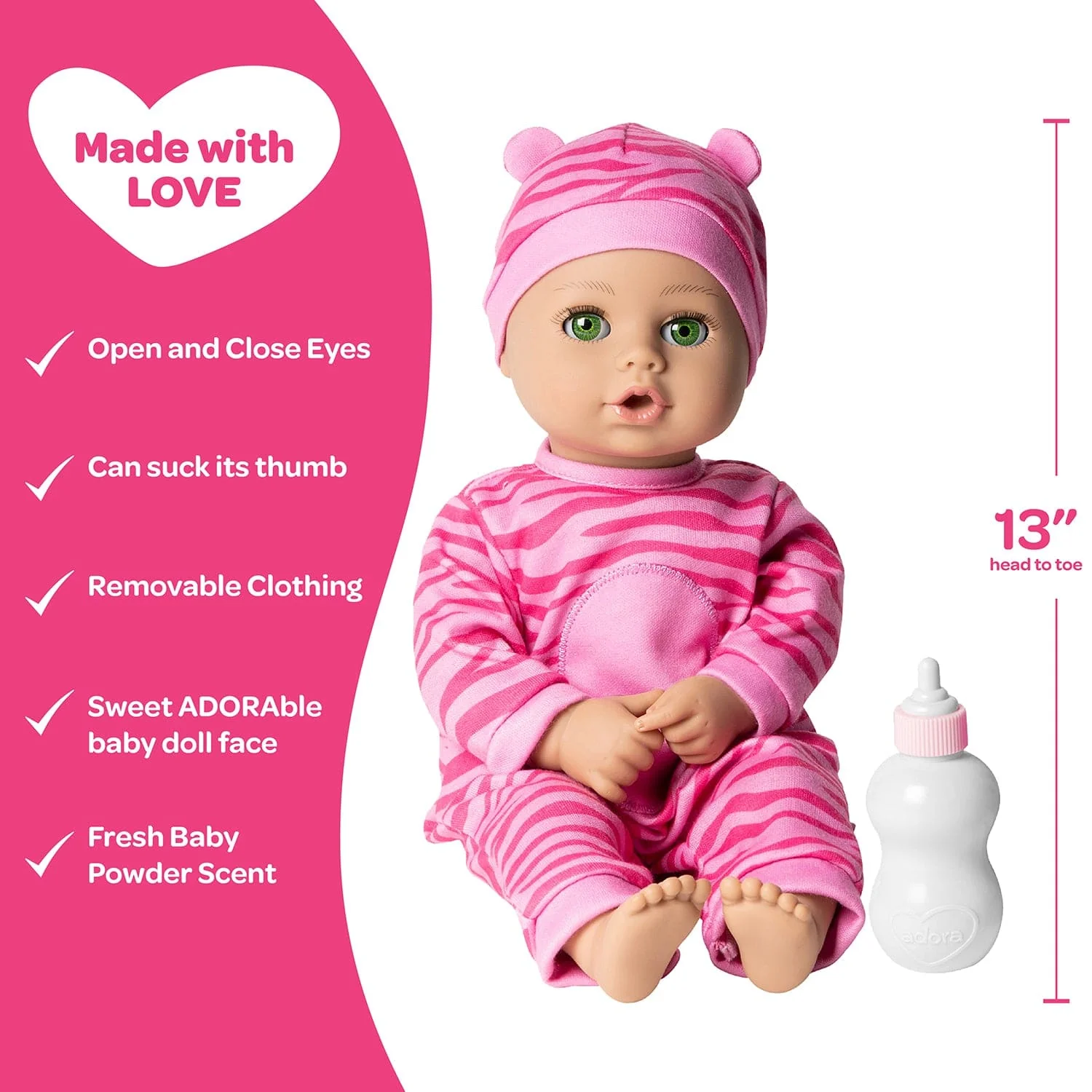 Adora PlayTime Tiger Bright Baby Doll, Doll Clothes & Accessories Set - Image 4