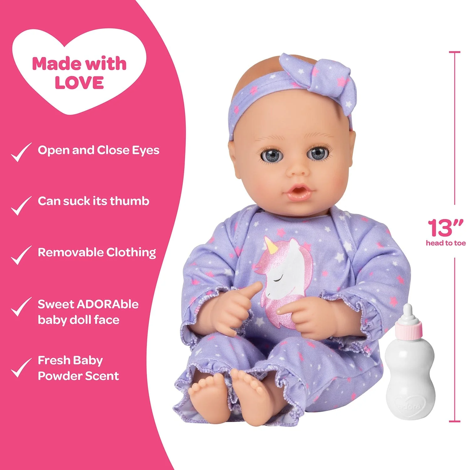 Adora PlayTime Unicorn Glitter Baby Doll, Doll Clothes & Accessories Set - Image 4