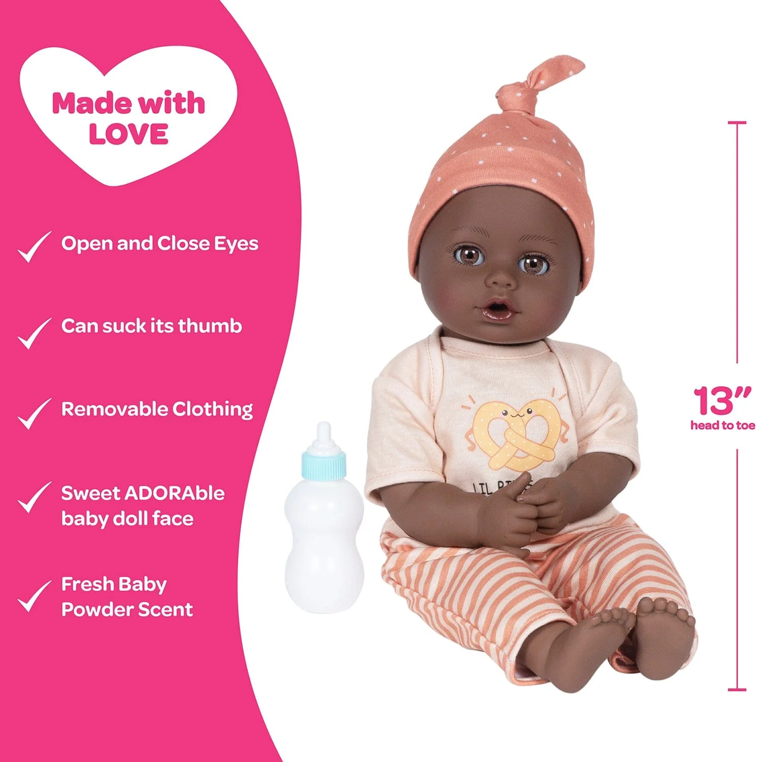 Adora PlayTime Baby Doll - Sweet Pretzel, Doll Clothes & Accessories Set - Image 4