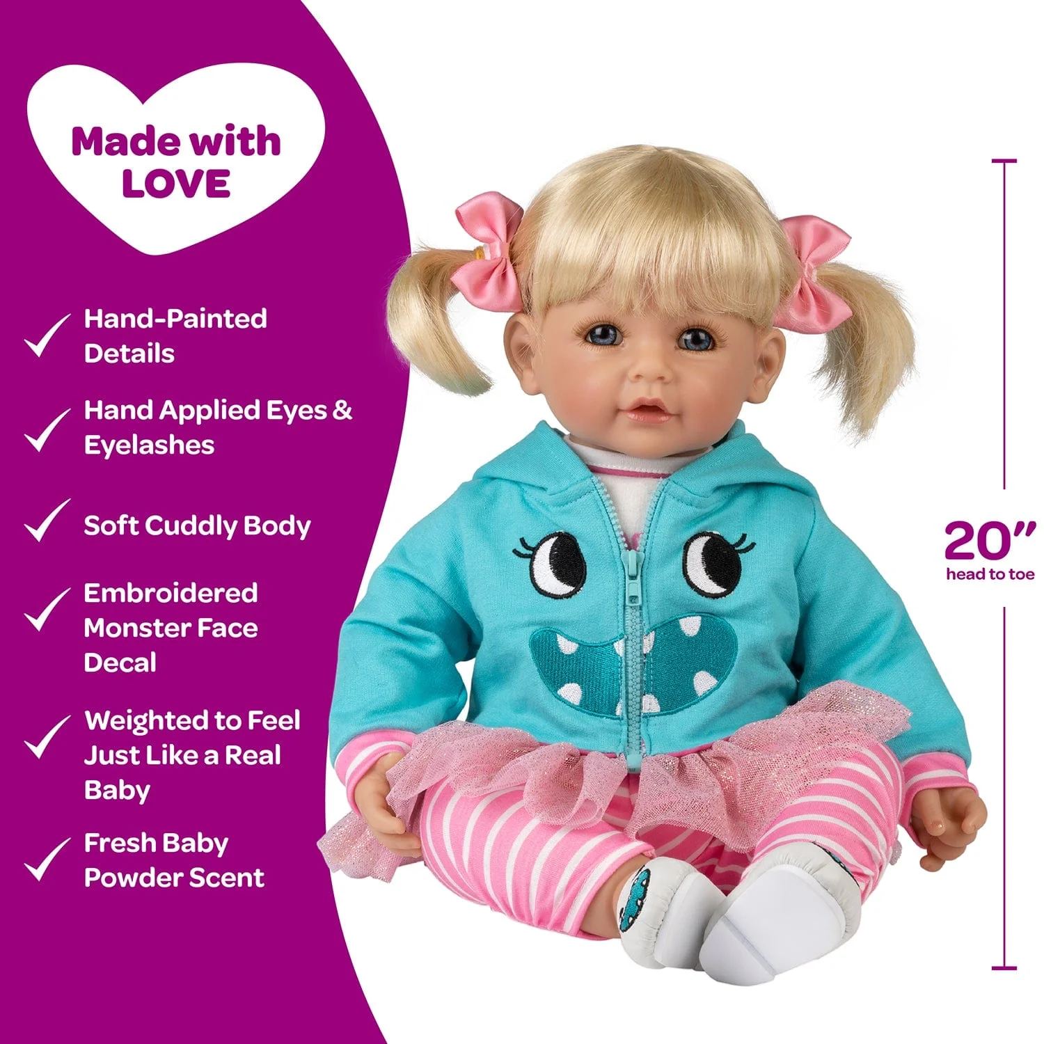 Adora Toddlertime Little Monster Baby Doll, Doll Clothes & Accessories Set - Image 4