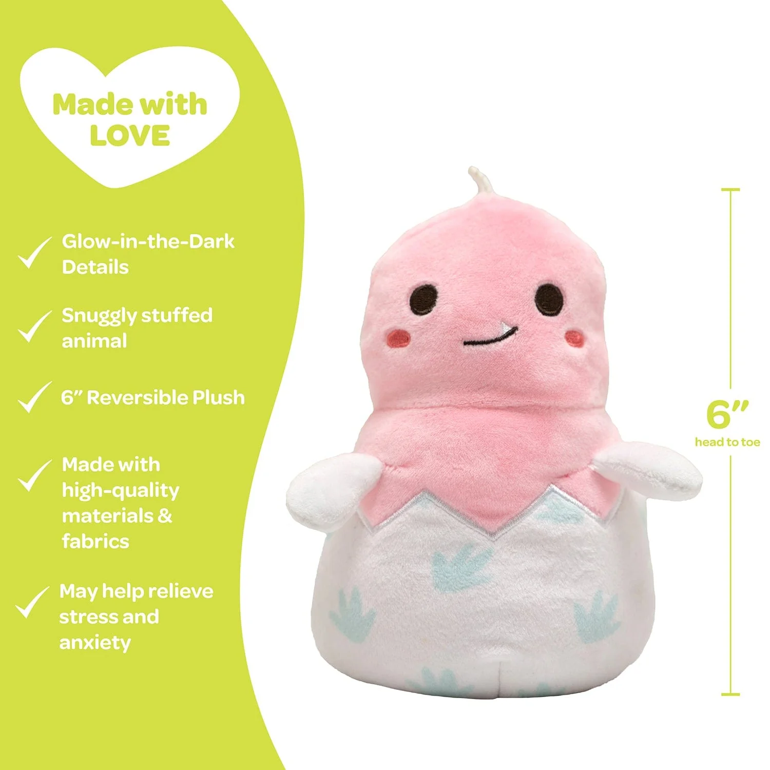 Adora Snuggle & Glow Dinosaur Stuffed Animal, Reversible Glow-in-the-Dark Pet - Image 5