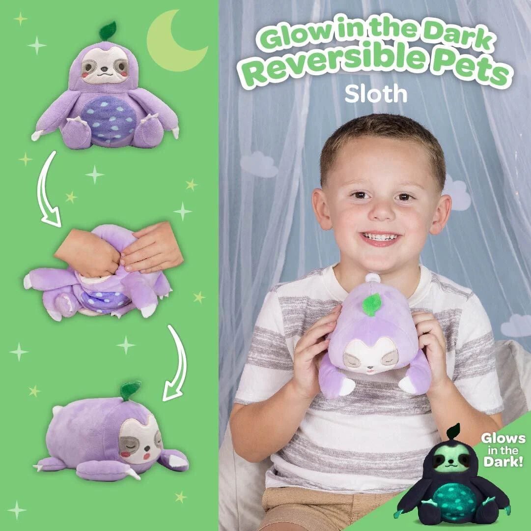 Adora Snuggle & Glow Sloth Stuffed Animal, Reversible Glow-in-the-Dark Pet - Image 3