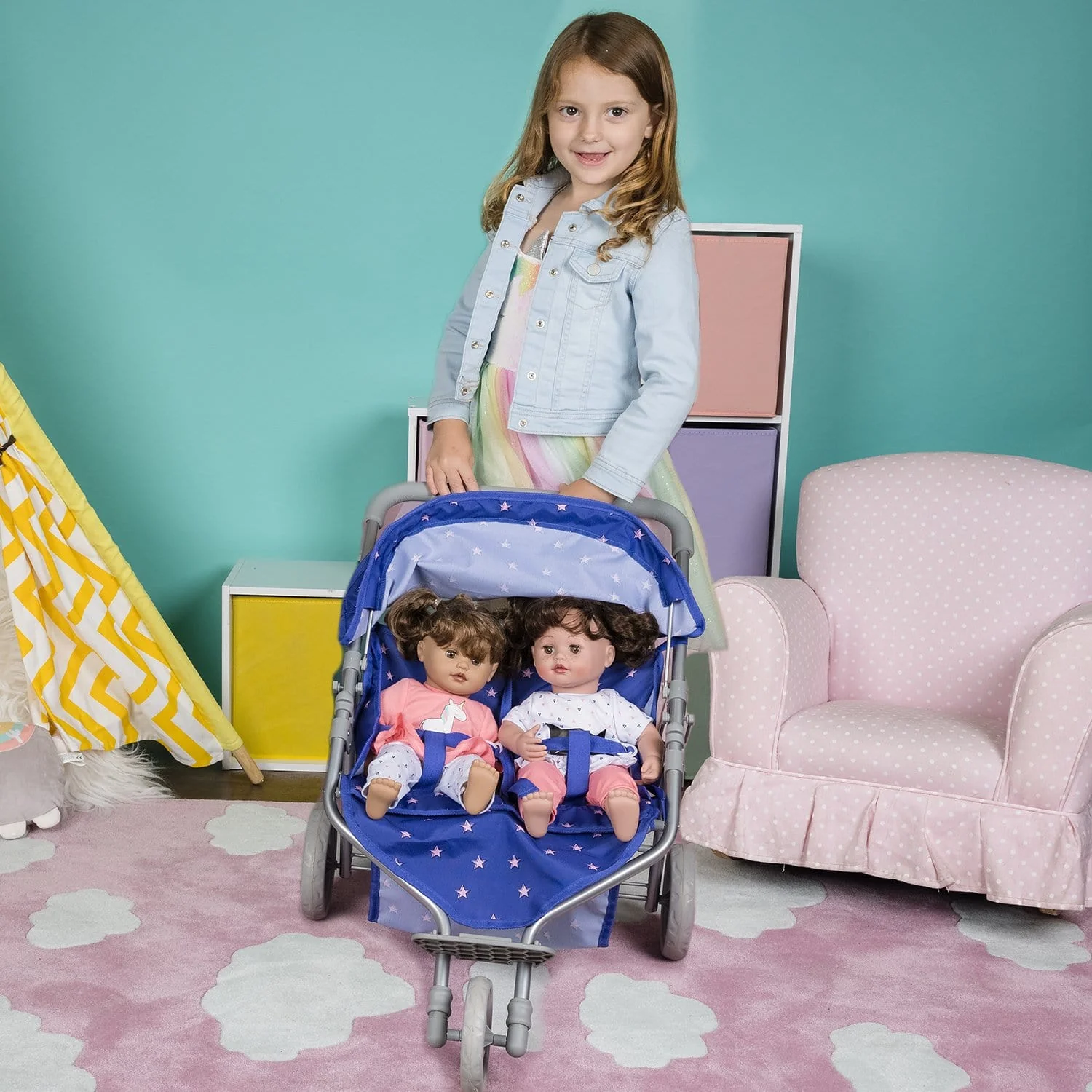 Starry Night Twin Jogger Stroller - Image 3