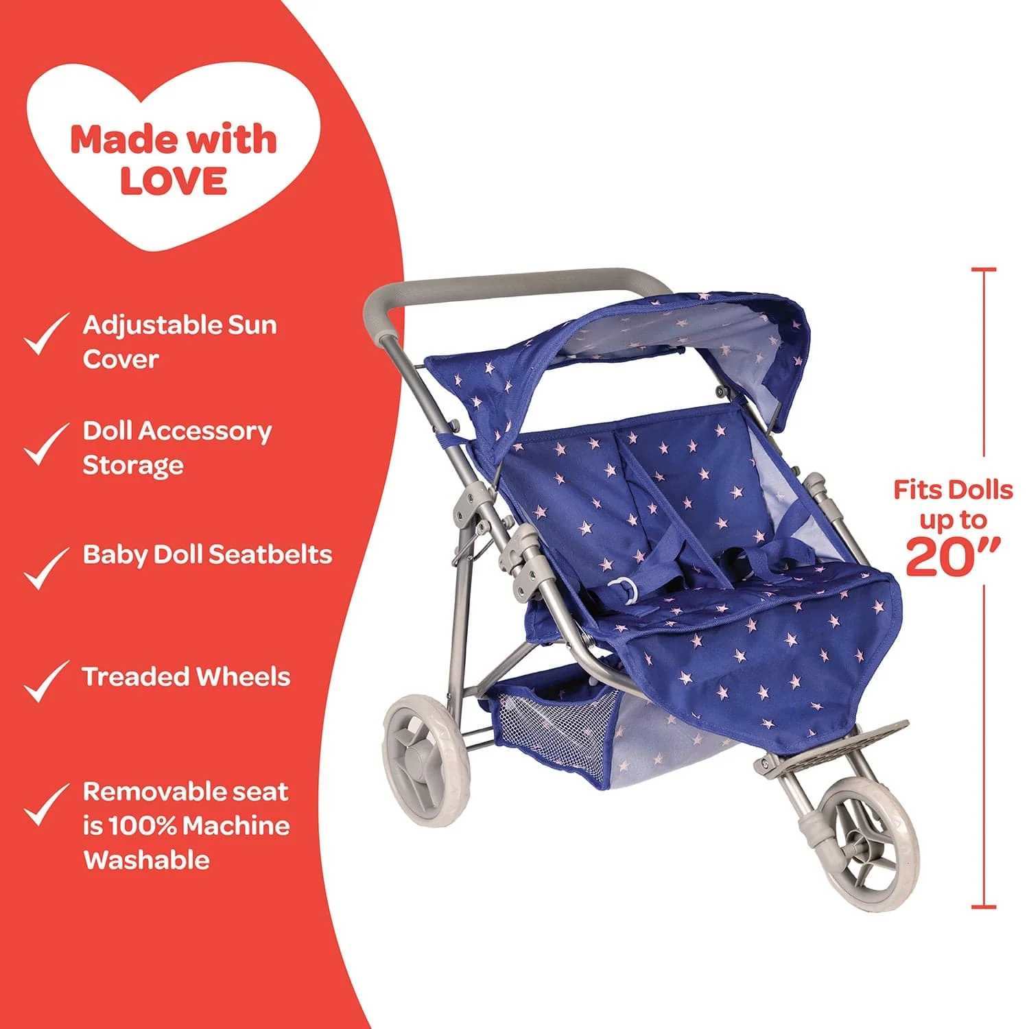 Starry Night Twin Jogger Stroller - Image 4