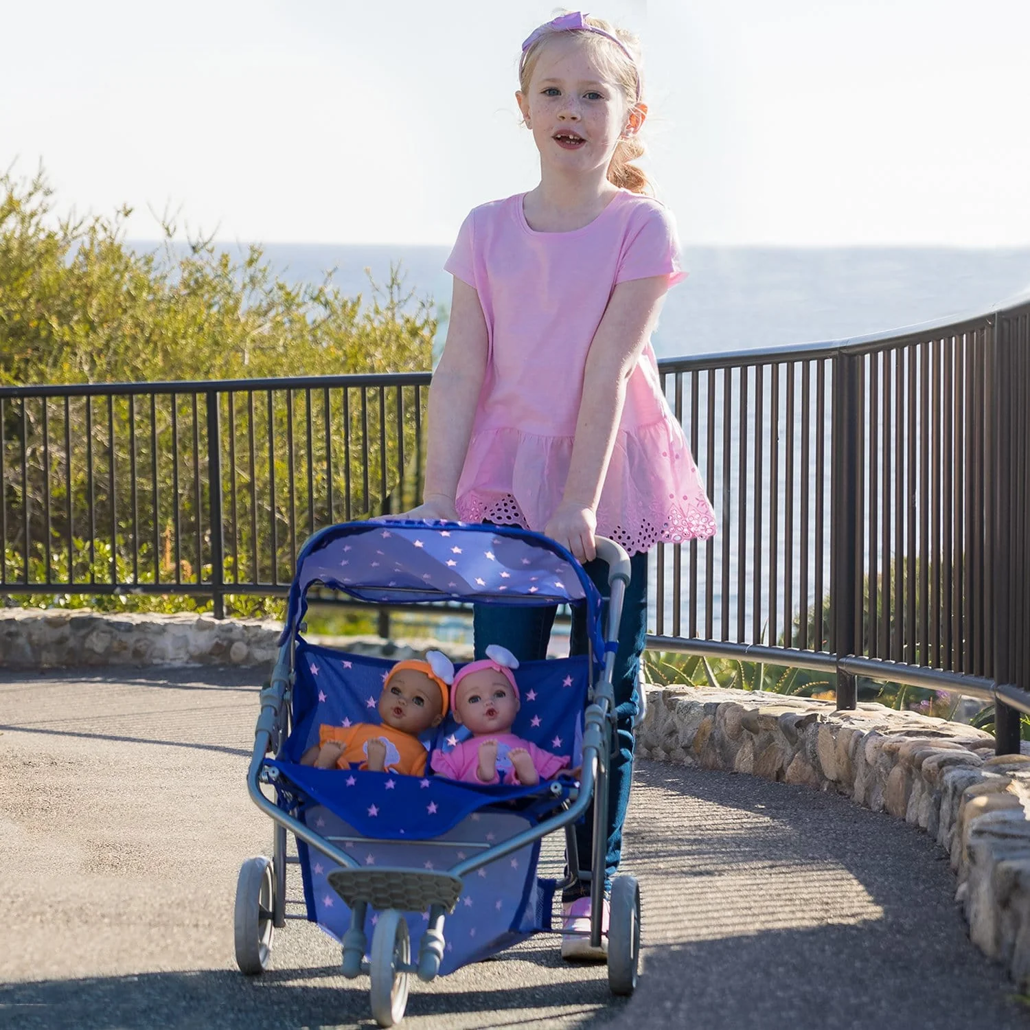Starry Night Twin Jogger Stroller - Image 5