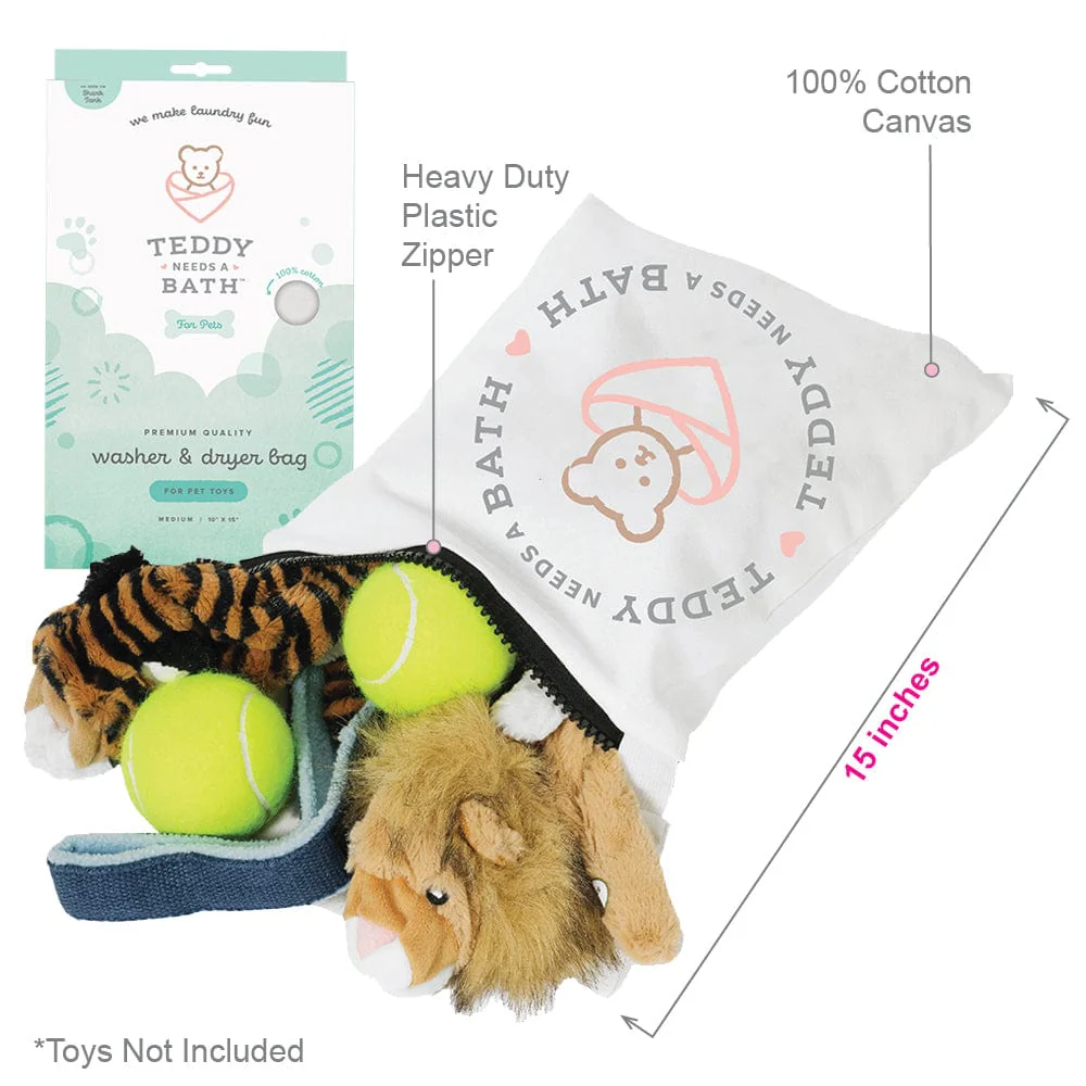 Teddy Needs a Bath Small Washer and Dryer Bag - 10"X15" - Image 4