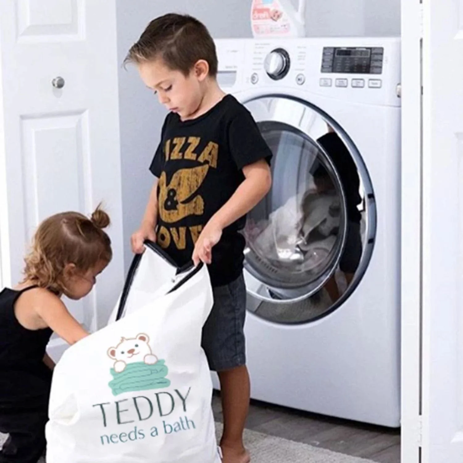 Teddy Needs a Bath Extra Large Washer and Dryer Bag - 20"X30" - Image 6