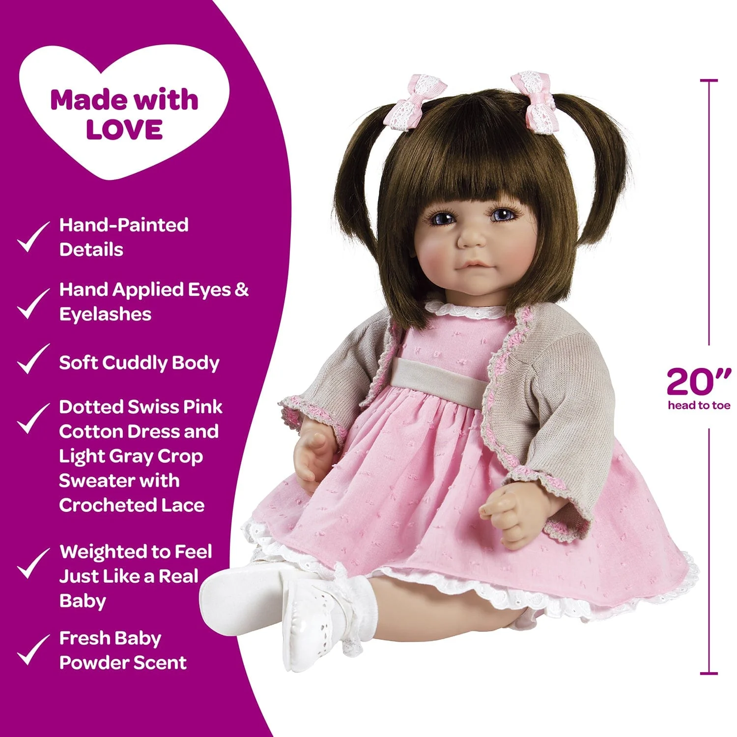 Adora Toddlertime Sweet Cheeks Baby Doll, Doll Clothes & Accessories Set - Image 4