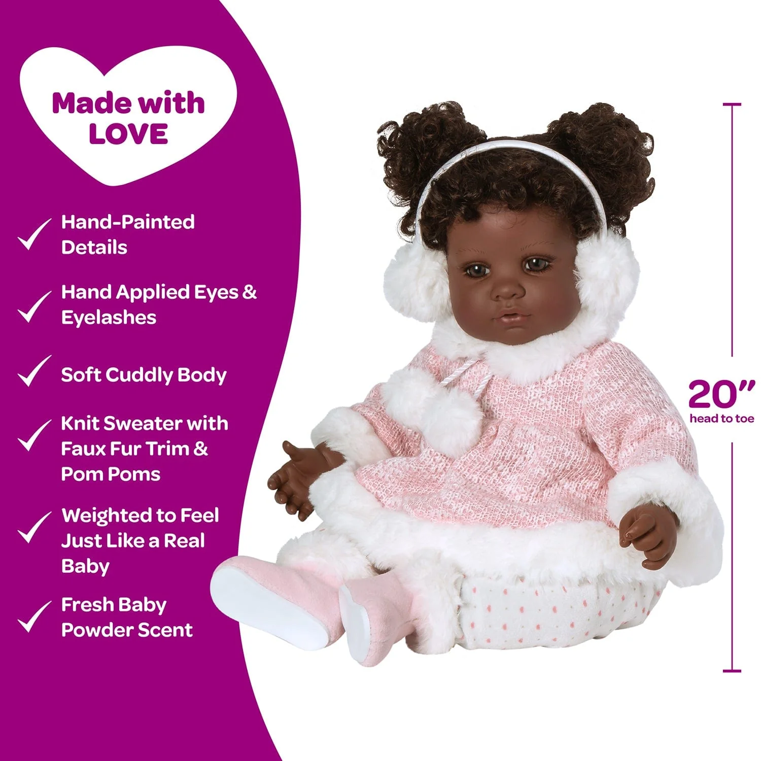 Adora Toddlertime Winter Dream African American Baby Doll, Doll Clothes & Accessories Set - Image 4