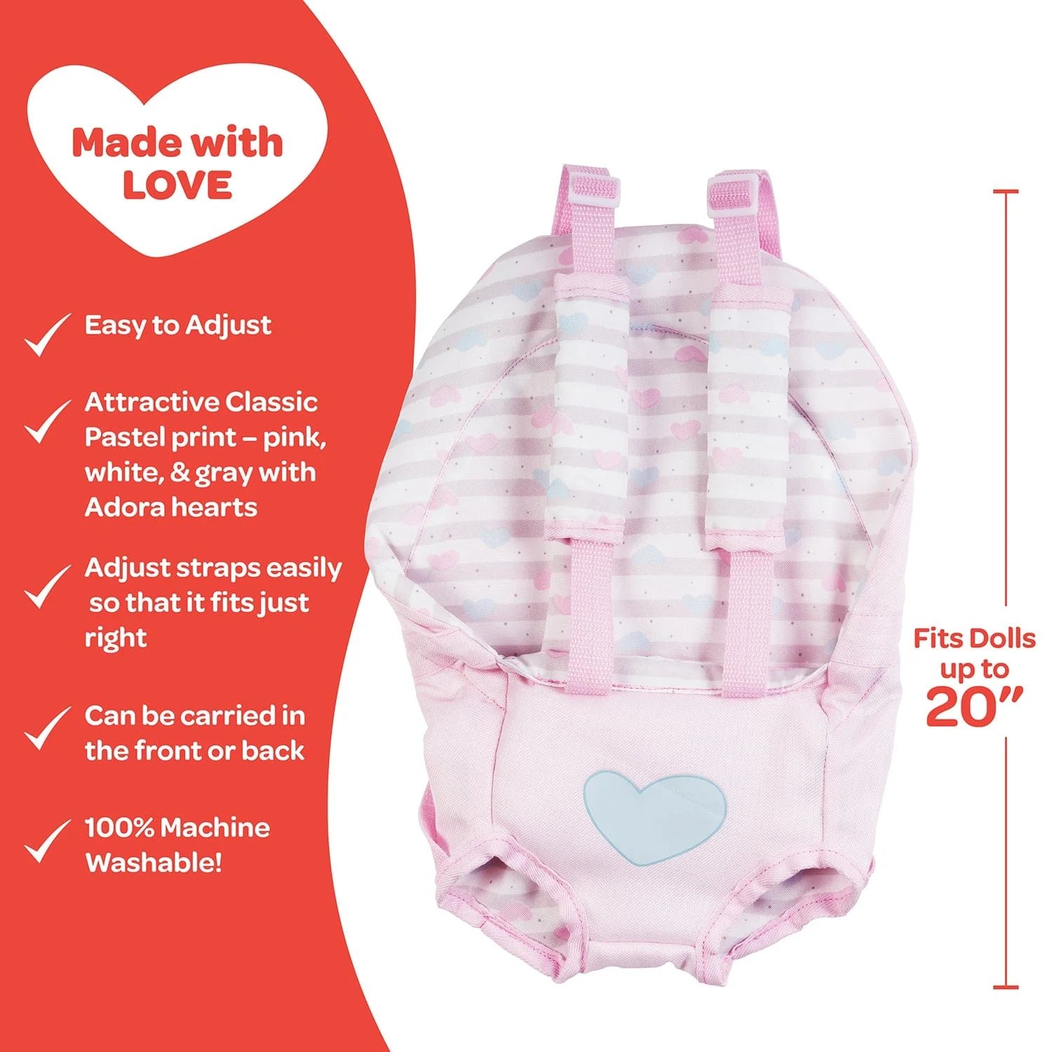Adora Classic Pastel Pink Baby Carrier Snuggle - Image 5