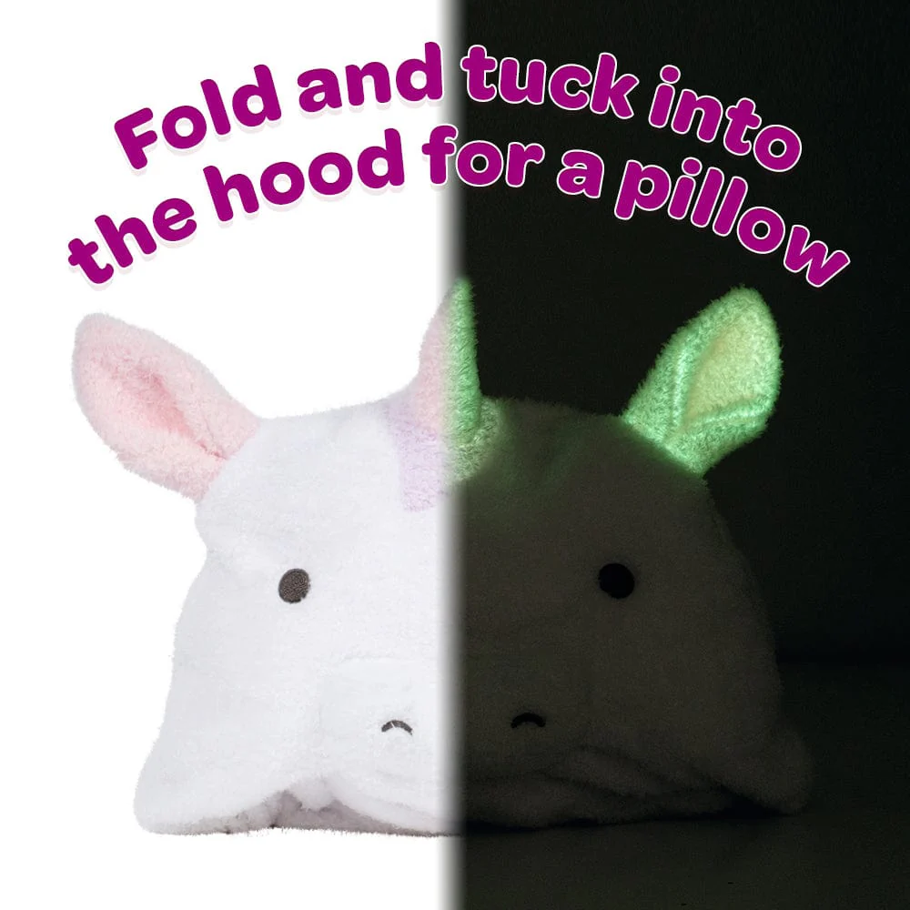 Adora Snuggle & Glow Unicorn Plushie Hoodie, Glows in the Dark - Image 3