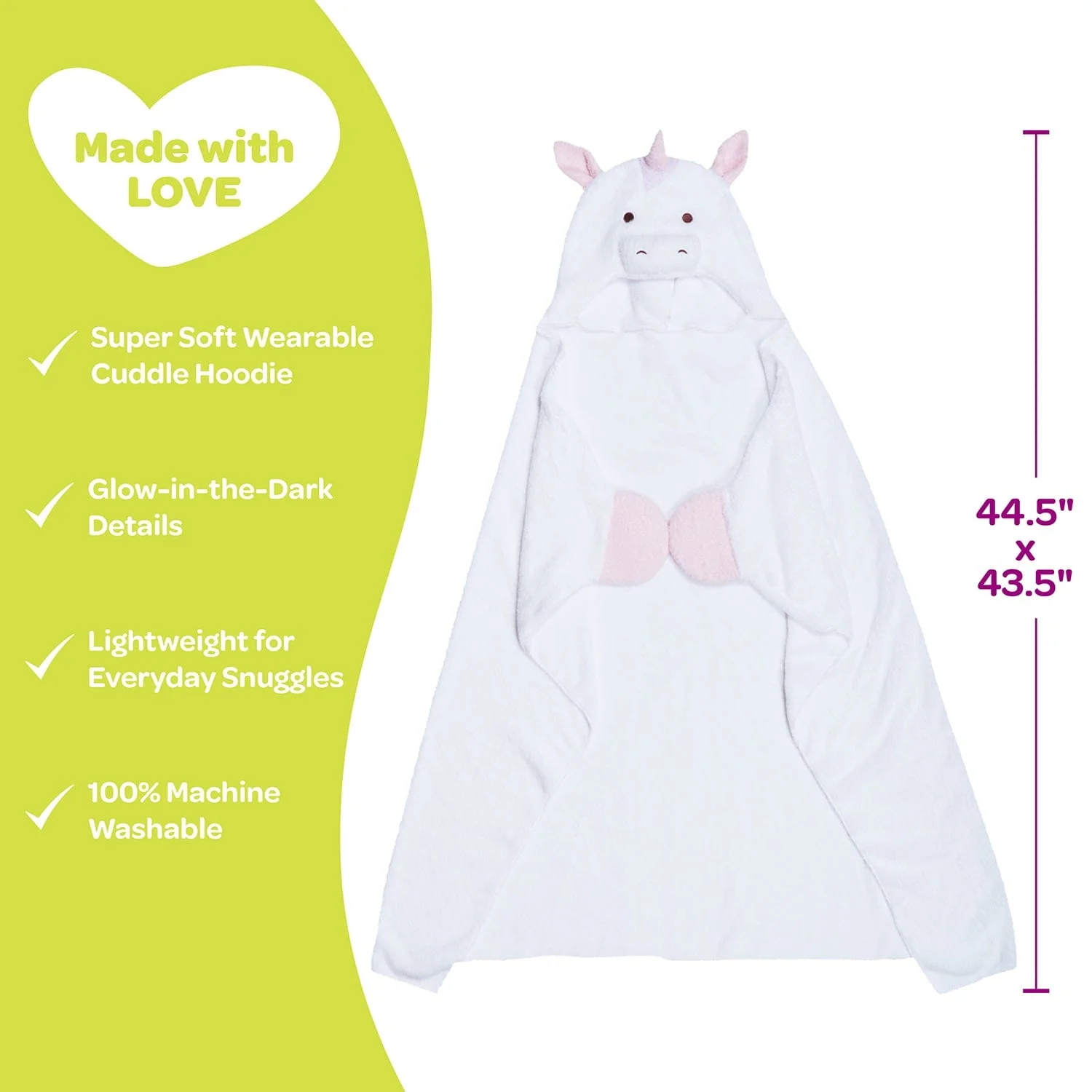 Adora Snuggle & Glow Unicorn Plushie Hoodie, Glows in the Dark - Image 7
