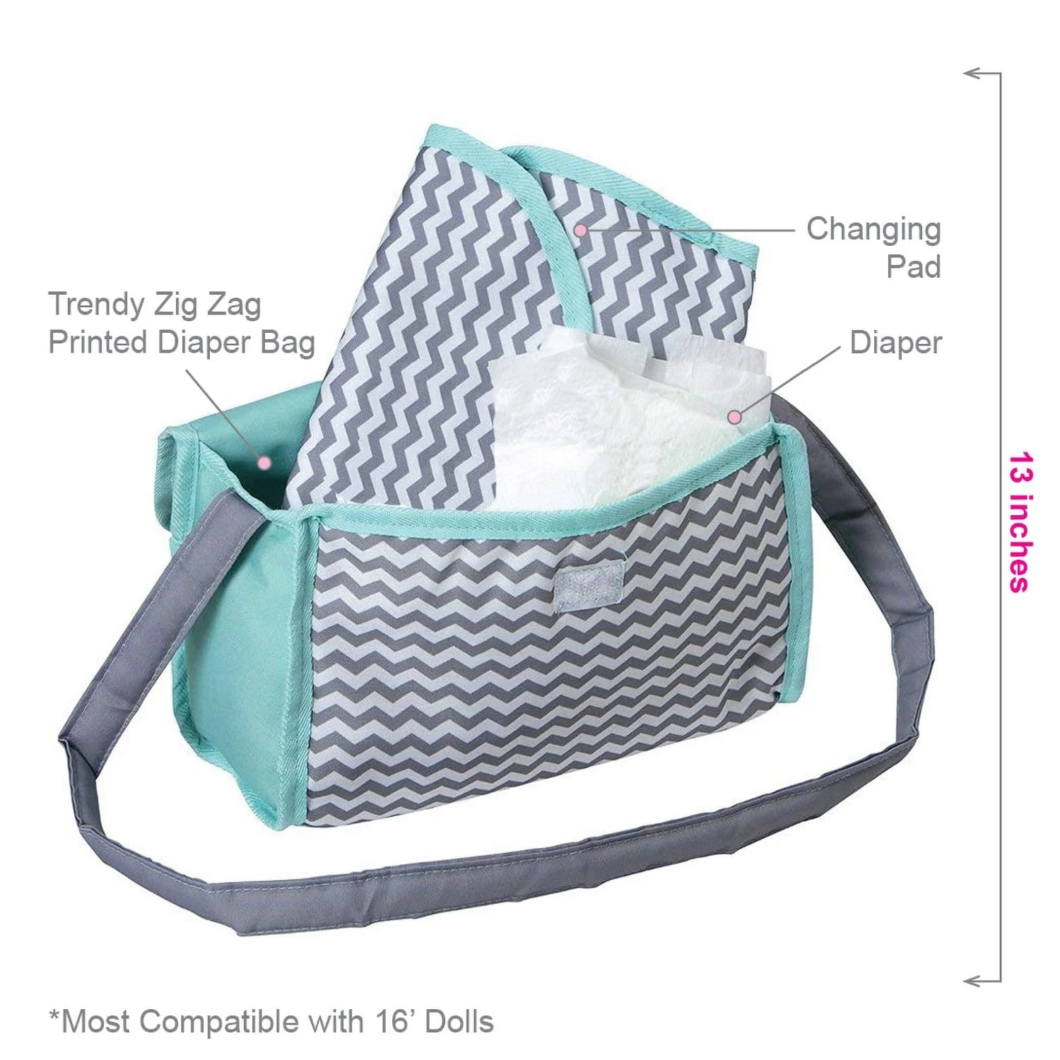 Adora Zig Zag Diaper Bag (1 diaper) - Image 4