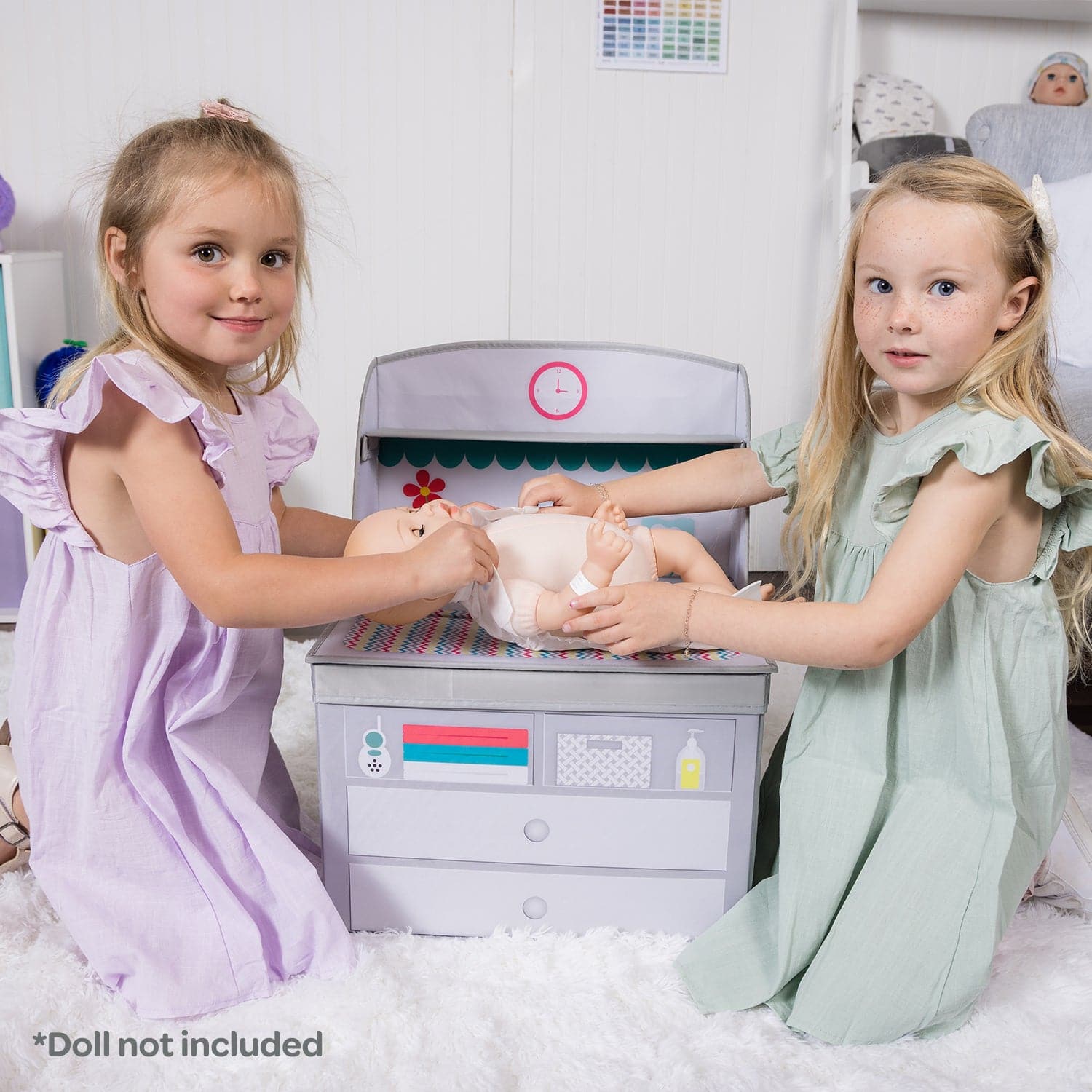 Zig Zag Rainbow Baby Doll Changing Table Storage Box - Image 6